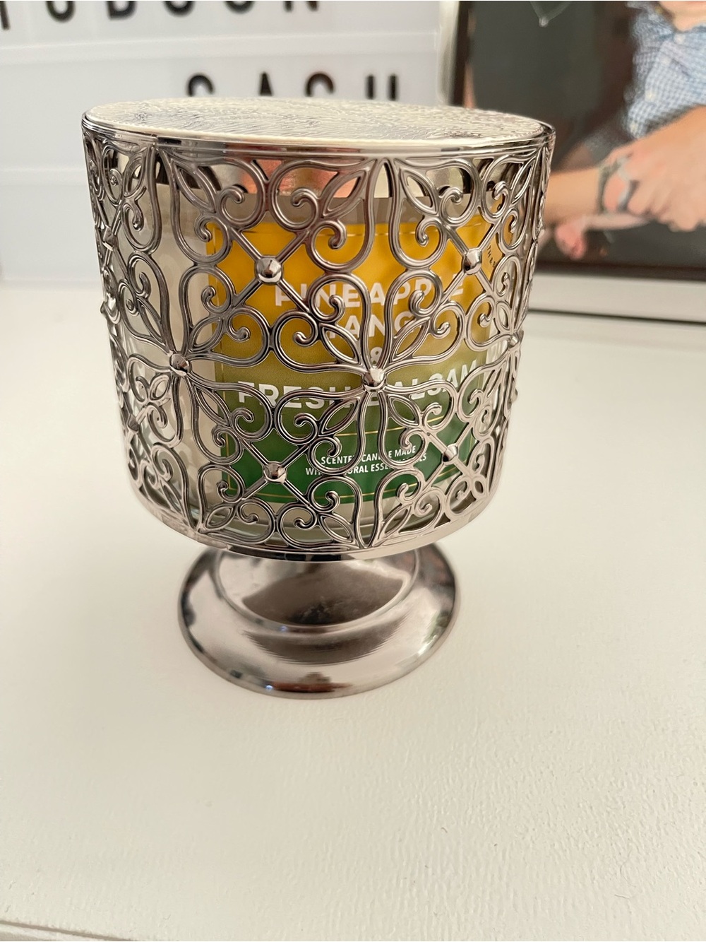 Silver Filigree Candle Holder Bath and Body works
